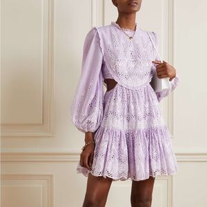 + NET SUSTAIN cutout broderie anglaise cotton-voile mini dress